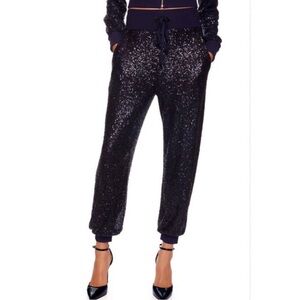 Susana Monaco Navy Blue Sequin Joggers